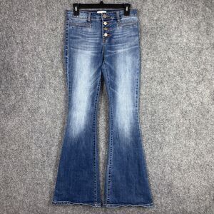Sun & Shadow Jeans Womens Size 5 29 Blue Flare Exposed Buttons